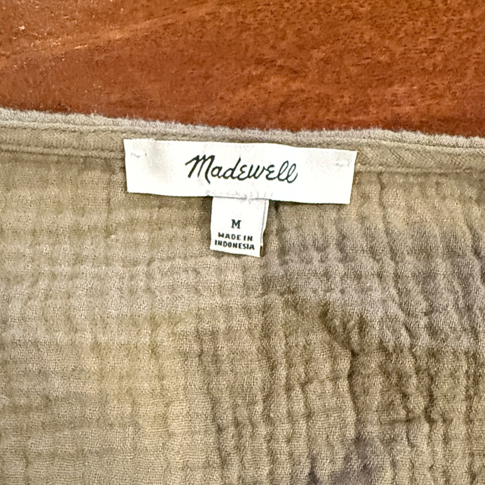 Madewell Textured Olive Blouse - Picture 2 of 3